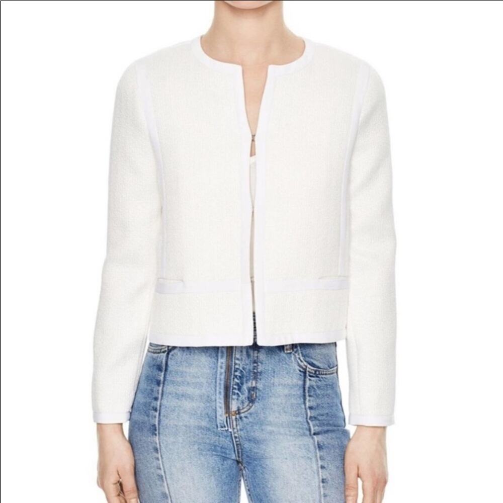 Sandro Kimy Off White Textured Blazer